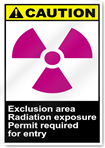 Exclusion Area Radiation Exposure Permit Required For Entry Caution Signs