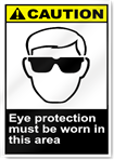 Eye Protection Must Be Worn In This Area Caution Signs