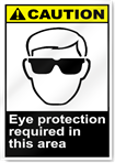 Eye Protection Required In This Area Caution Signs