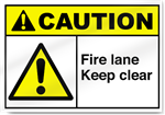 Fire Lane Keep Clear Caution Signs