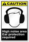 Hearing Noise Area Ear Protection Required Caution Signs