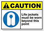 Life Jackets Must Be Worn Beyond This Point Caution Signs