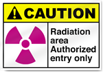 Radiation Area Authorized Entry Only Caution Signs