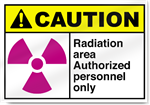 Radiation Area Authorized Personnel Only Caution Signs