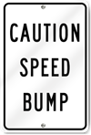 White Caution Speed Bump 12