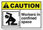 Workers In Confined Space Caution Signs