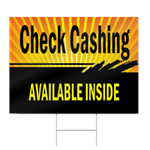 Check Cashing Available Inside Sign