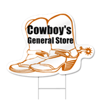 Cowboy Boots Shaped Sign