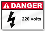 220 Volts Danger Sign