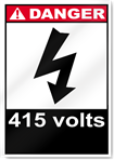 415 Volts Danger Signs