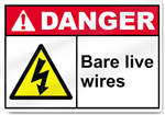 Bare Live Wires Danger Sign