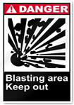 Blasting Area Keep Out Danger Signs