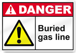Buried Gas Line Danger Sign