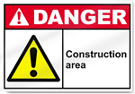 Construction Area Danger Sign