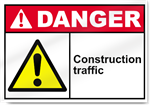 Construction Traffic Danger Sign