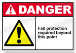 Fall Protection Required Beyond This Point Danger Signs