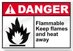 Flammable Keep Flames And Heat Away Danger Signs