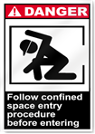 Follow Confined Space Entry Procedure Before Entering Danger Signs