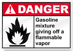 Gasoline Mixture Giving Off A Flammable Vapor Danger Signs