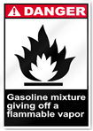 Gasoline Mixture Giving Off A Flammable Vapor Danger Signs