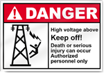High Voltage Above Keep Off Danger Signs