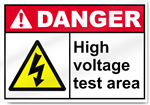 High Voltage Test Area Danger Signs