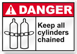 Keep All Cylinders Chained Danger Signs