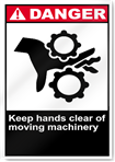 Keep Hands Clear Of Moving Machinery Danger Signs