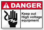Keep Out High Voltage Equipment Danger Signs