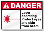 Laser Operating Protect Eyes And Skin From Beam Danger Signs