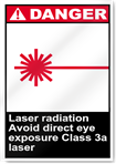 Laser Radiation Avoid Direct Eye Exposure Class 3a Laser Danger Signs