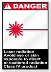 Laser Radiation Avoid Eye Or Skin Exposure Danger Signs