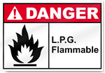 L.P.G. Flammable Danger Signs