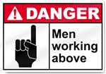 Men Working Above Danger Signs