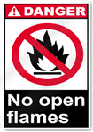 No Open Flames Danger Signs