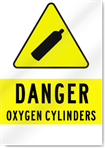 Danger Oxygen Cylinders Sign 