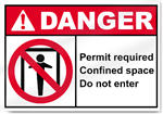 Permit Required Confined Space Do Not Enter Danger Signs