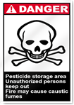 Pesticide Storage Area Unauthorized Persons Keep Out Danger Signs