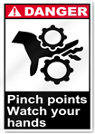 Pinch Points Watch Your Hands Danger Signs
