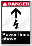 Power Lines Above Danger Signs