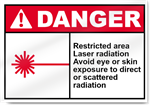 Restricted Area Laser Radiation Avoid Eye Or Skin Exposure Danger Signs