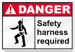 Safety Harness Required Danger Signs