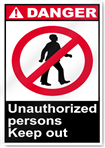 Unauthorized Persons Keep Out Danger Signs