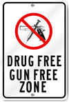 Drug Free Gun Free Zone Aluminum Sign