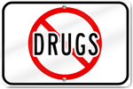 Horizontal No Drugs (Symbol) Sign