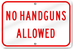 Horizontal No Handguns Allowed Sign