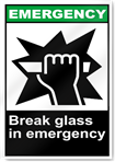 Break Glass In Emergency Emergency Signs