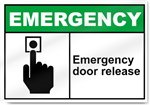 Emergency Door Release Emergency Sign