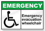 Emergency Evacuation Wheelchair Emergency Sign
