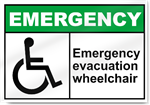 Emergency Evacuation Wheelchair Emergency Signs